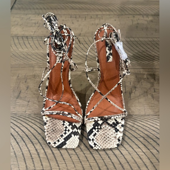 Topshop Shoes - NEW Topshop Ramona Snakeskin Strappy Wrap Stiletto Heels